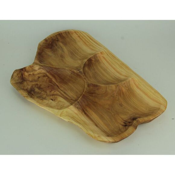 Natural Fir Tree Root 4-Section Snack Serving Tray - Picture 2 of 3